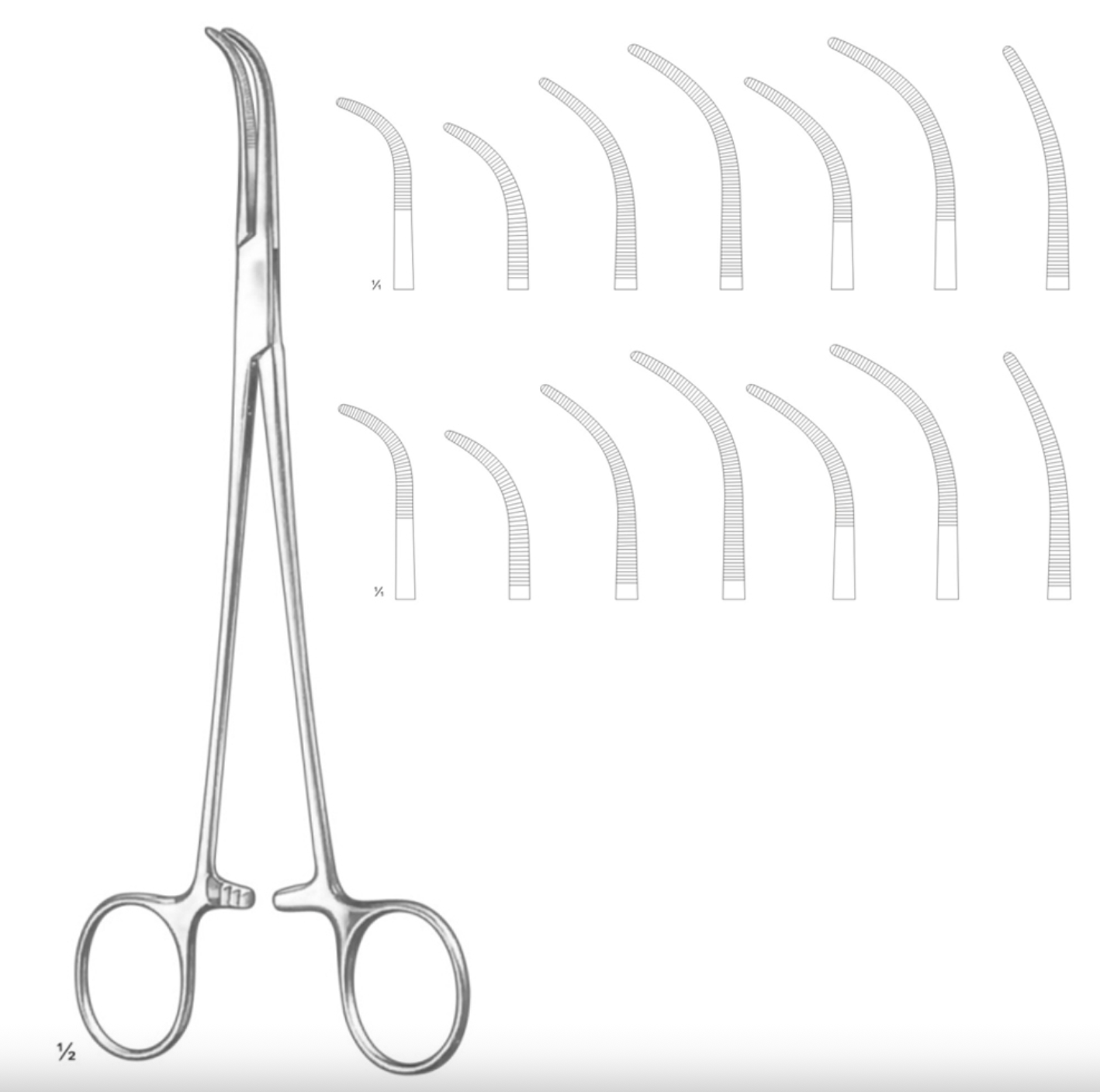OVERHOLT GEISSENDOERFER ARTERY DISSECTING AND LIGATURE FORCEPS ART# (02-00630 - 02-00643)