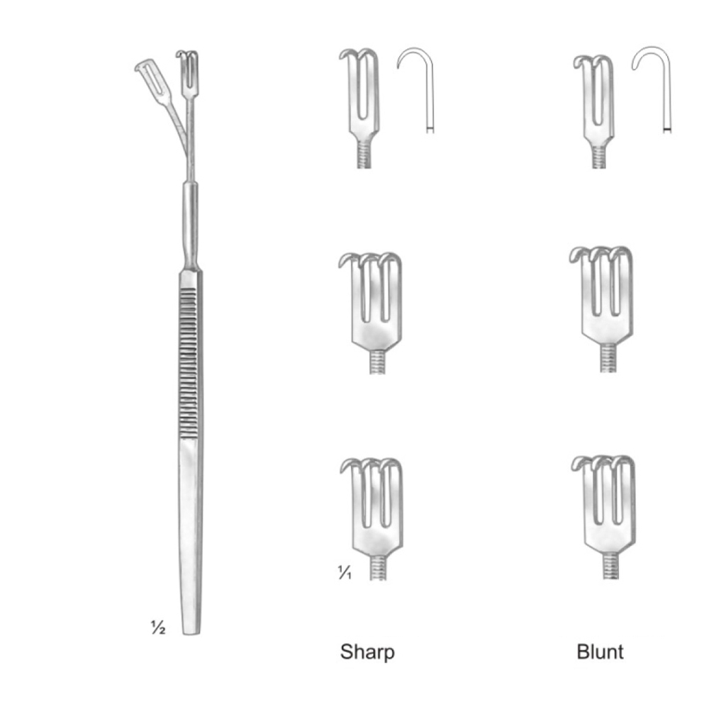 RETRACTOR 2 PRONG SHARP ART# (02-01021 - 02-01026)