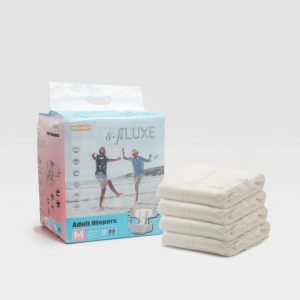 1. Soft & Comfortable Non-woven fiber provides soft and comfortable Properties which enable fluid to pass through quickly and do not flow back, thus keep the skin dry and comfortable. 2. Standing Inner Leak Guards Are More Safer Soft and fifitted leakage guards help stop leakage to minimize accidents, thus you can use it far more safely. 3. High Speed Channel With the special-designed linking channels, running liquid spread fast all over the pad and to be absorbed speedily to make surface dry 4. Refastenable Tapes Are Easy To Use Refastenable frontal tapes, good for multiple times of tape applications, easy to use. 5. Wetness Indicator The colour fades as the diaper gets wet allows you to manage your daily changes with ease and grace.