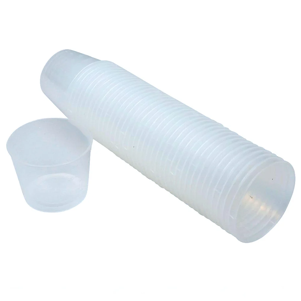 Code: MM30 Quantity: 100 pcs Capacity: 30mL Lid/Cover Not Included (only Cup) Graduations: 2.5, 5, 7.5, 10 – 30mL, increments of 5mL Colour: Clear Material: Polypropylene Non Sterile Single Use / Disposable Recyclable* Contains No Latex